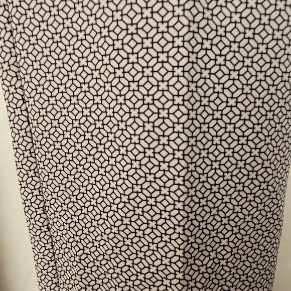 New Adrianna Papell Kate ivory black mosaic geometric print trouser pant size 6 - Picture 4 of 11